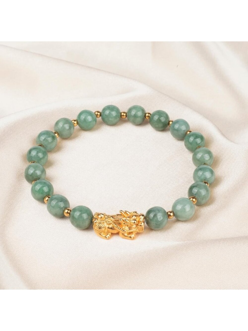 Green Real Jade Wealth Bracelet for Women - Attract Luck & Prosperity Jewelry - Picture 3 of 6